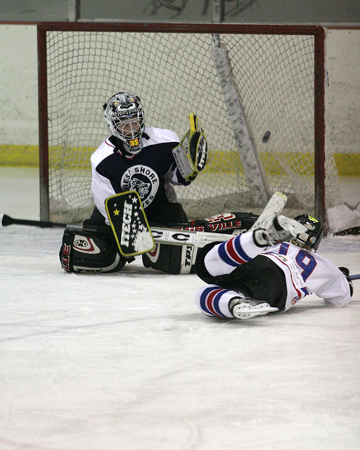 happiness is putting the puck in the net - photo courtesy of battlecreekcvb